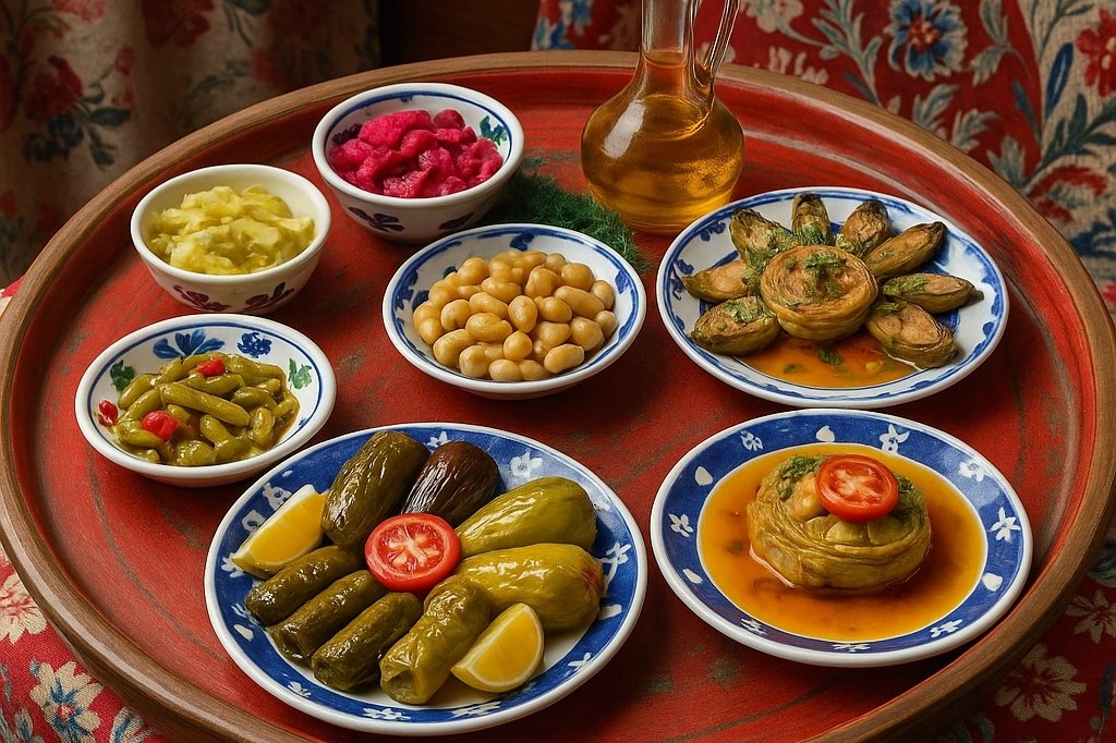 aegean herbs and olive oil dishes